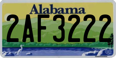 AL license plate 2AF3222