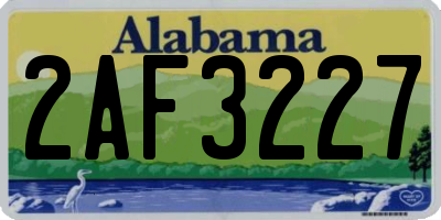 AL license plate 2AF3227