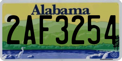 AL license plate 2AF3254