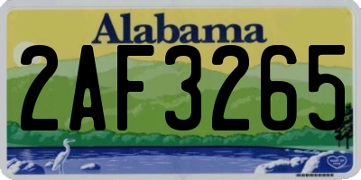 AL license plate 2AF3265