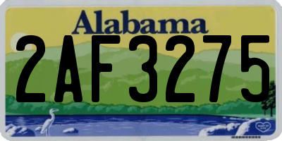 AL license plate 2AF3275