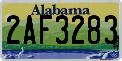 AL license plate 2AF3283
