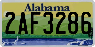 AL license plate 2AF3286