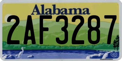 AL license plate 2AF3287