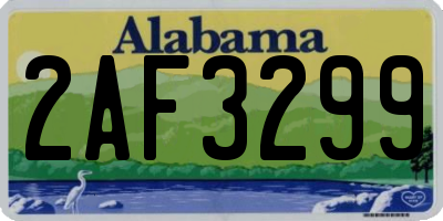 AL license plate 2AF3299