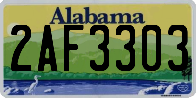 AL license plate 2AF3303