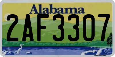 AL license plate 2AF3307