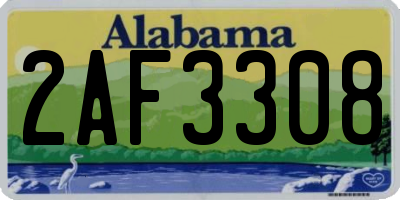 AL license plate 2AF3308