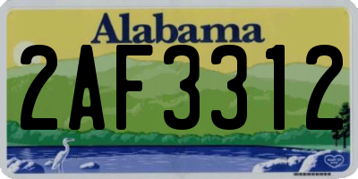 AL license plate 2AF3312