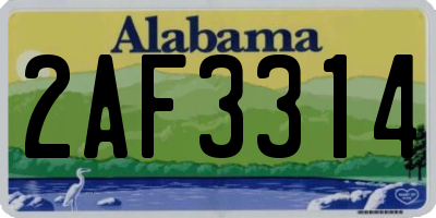 AL license plate 2AF3314