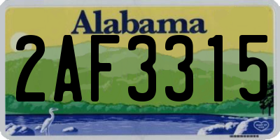 AL license plate 2AF3315