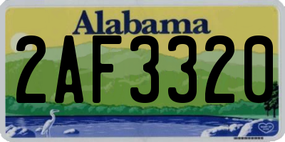 AL license plate 2AF3320