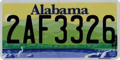 AL license plate 2AF3326