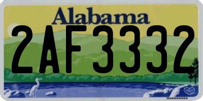AL license plate 2AF3332