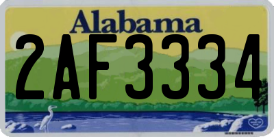 AL license plate 2AF3334
