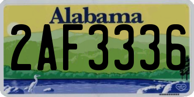 AL license plate 2AF3336