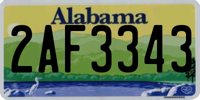 AL license plate 2AF3343