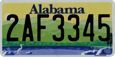 AL license plate 2AF3345