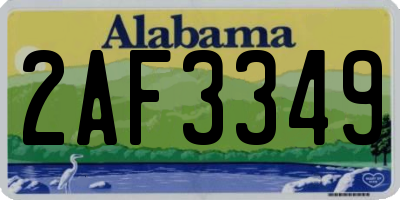 AL license plate 2AF3349