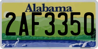 AL license plate 2AF3350