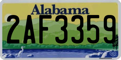 AL license plate 2AF3359