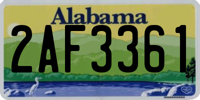 AL license plate 2AF3361