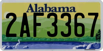 AL license plate 2AF3367