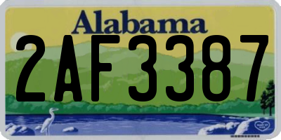 AL license plate 2AF3387