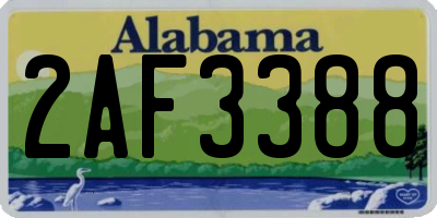 AL license plate 2AF3388