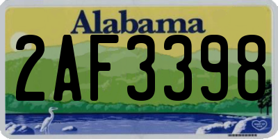 AL license plate 2AF3398