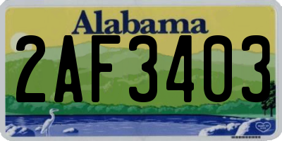 AL license plate 2AF3403