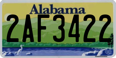 AL license plate 2AF3422