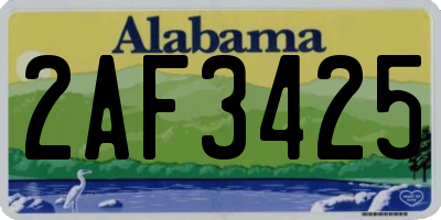 AL license plate 2AF3425