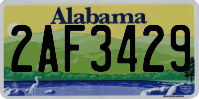 AL license plate 2AF3429