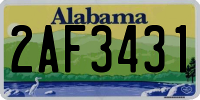 AL license plate 2AF3431
