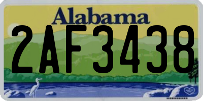 AL license plate 2AF3438