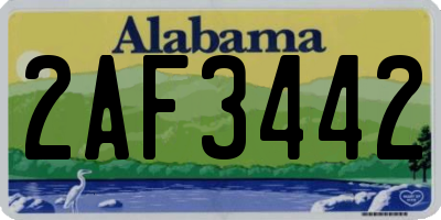 AL license plate 2AF3442