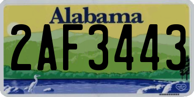AL license plate 2AF3443