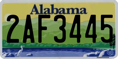 AL license plate 2AF3445