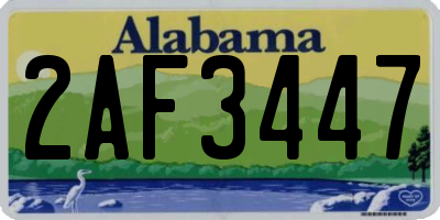 AL license plate 2AF3447