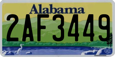 AL license plate 2AF3449