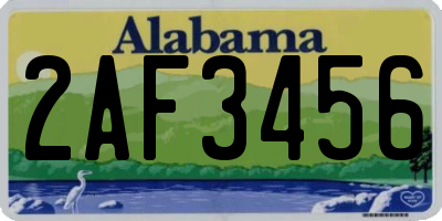 AL license plate 2AF3456