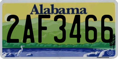 AL license plate 2AF3466