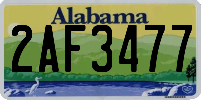 AL license plate 2AF3477
