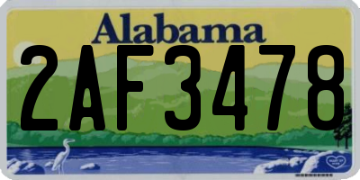AL license plate 2AF3478