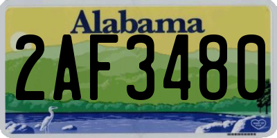 AL license plate 2AF3480