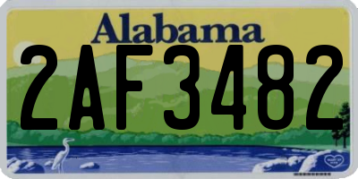 AL license plate 2AF3482