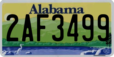 AL license plate 2AF3499