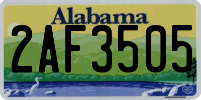 AL license plate 2AF3505