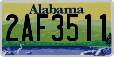 AL license plate 2AF3511